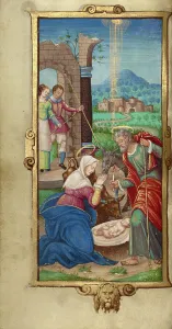 Miniatures Painting Prints: The Nativity; Book of Hours, 1544. Creator: Unknown