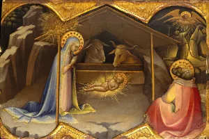 Tempera On Wood Collection: The Nativity, ca. 1406-10. Creator: Lorenzo Monaco