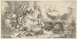 Castiglione Gallery: Nativity with God the Father and angels, ca. 1647-50. Creator