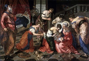 Giacomo Tintoretto Gallery: The Nativity of John the Baptist, 1550. Artist: Jacopo Tintoretto
