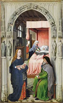 Apostles Prints: Nativity and Naming of St John the Baptist, c1510. Creator: Dutch Master