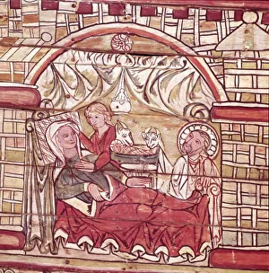 Nativity, Norwegian, 13th Century, in the Stave Church at Al, Hallingdal