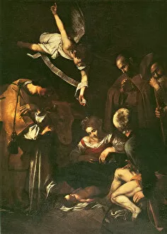 Nativity with St. Francis and St. Lawrence, 1609. Artist: Caravaggio, Michelangelo (1571-1610)