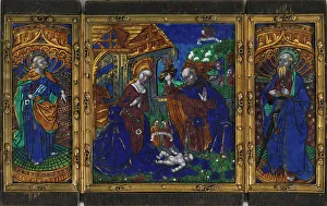 Enamel Metal Technique Prints: The Nativity with St Peter and St Paul
