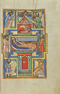 Manger Prints: The Nativity; Stammheim Missal, probably 1170s. Creator: Unknown