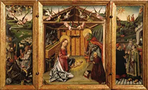 The Holy Night Prints: The Nativity (Triptych), 1467-1500. Artist: Barco, Garcia del (active ca. 1450-ca. 1500)