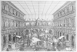 De Medici Ferdinando I Gallery: Naumachia in the Court of Palazzo Pitti, from an Album with Plates documenting the Fe
