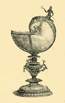 Export Prints: Nautilus shell mounted in silver gilt, 1613, (1881). Creator: J P Fraser