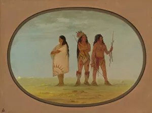Ignoring Gallery: Three Navaho Indians, 1861 / 1869. Creator: George Catlin
