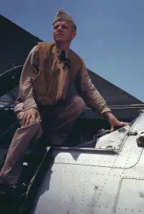 Hollem Howard Prints: At the Naval Air Base, Corpus Christi, Texas, 1942. Creator: Howard Hollem
