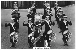 Images Dated 7th July 2007: A naval band of HMS Vernon shore establishment at Portsmouth, 1937