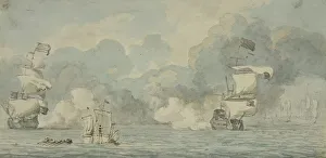 Van De Velde I Willem Prints: Naval battle. Creator: Willem van de Velde I