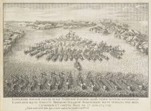 Men Of War Gallery: The naval Battle of Gangut on July 27, 1714. Artist: Larmessin, Nicolas de, II (1684-1755)