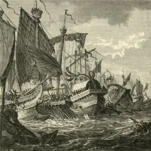 Carthaginian Collection: The Naval Battle Off Cape Pelorus, 1890. Creator: Unknown