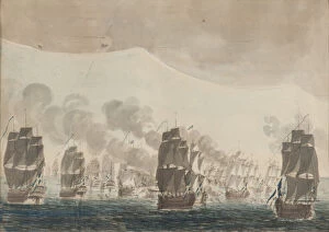 Sea Battle Gallery: The naval Battle of Oland on 26 July 1789. Creator: Cumelin, Johan Petter (1764-1820)