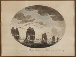 Sea Battle Gallery: The naval Battle of Oland on 26 July 1789, c. 1790. Creator: Cumelin, Johan Petter (1764-1820)