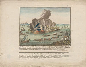 Russo Turkish War Collection: Naval battle between the Russian and Ottoman fleet in the Black Sea on June 28 and 29