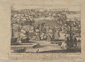 Russo Turkish War Collection: Naval battle between the Russian and Ottoman fleet on July 13, 1788, 1788
