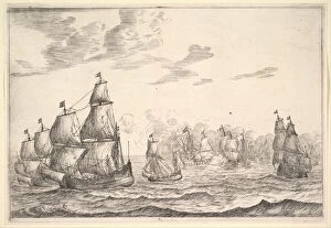 Sea Battle Gallery: Naval Battle Scene, 17th century. Creator: Reinier Zeeman