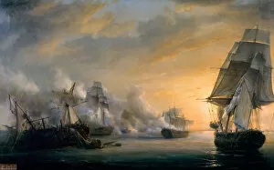 Maritime Art Gallery: Naval Combat before Cadiz on July 13, 1801. Artist: Gilbert, Pierre-Julien (1783-1860)