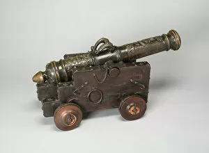 Firearm Collection: Naval Gun with Carriage, Europe, 1673. Creator: Unknown