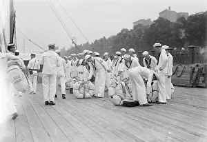 Militia Prints: Naval Militia ready to embark, between c1910 and c1915. Creator: Bain News Service