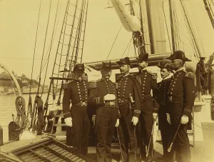 Alfred Lee Broadbent Prints: Six naval officers, full-length portrait