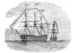 Rigging Prints: The Naval Review: the Pivot-Ships Rodney and London - drawn by E