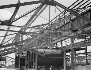Mechanisation Prints: Naval stores processing plant under construction