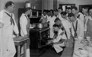 Cooking Pots Prints: Naval student cooks, between c1915 and 1918. Creator: Bain News Service