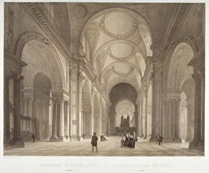 Arnout Prints: Nave of St Pauls Cathedral, looking east towards the choir, City of London, 1850
