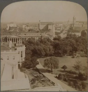 Treasury Prints: From Navy Department... past the White House and Treasury, to Capitol, Washington, U