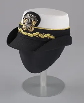 Us Navy Prints: US Navy dress uniform hat worn by Admiral Michelle Howard, 1999