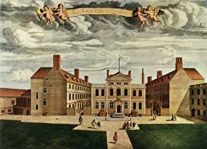 Symmetrical Prints: The Navy Office, Crutched Friars, London, 1714, (1943). Creator: Unknown