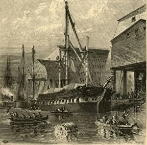Shipbuilding Gallery: Navy Yard, 1874. Creator: W.H. Morse