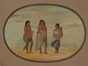 Elongated Prints: Nayas Indian Chief, His Wife, and a Warrior, 1855 / 1869. Creator: George Catlin