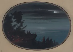Nayas Village at Night, 1855 / 1869. Creator: George Catlin