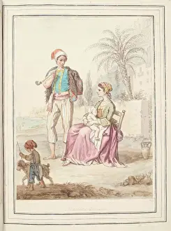 Stripe Prints: Neapolitan Family, leaf from A Collection of Dresses by David Allan Mostly from Nature