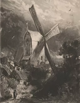 Brighton East Sussex England Gallery: Mill Near Brighton, 1829. Creator: David Lucas