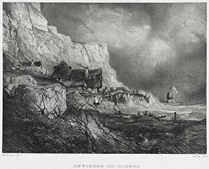 Pier Collection: Near Dieppe, 1833. Creators: Thomas McLean, Eugene Isabey