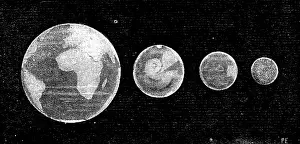 Planets Prints: Our Near Neighbour, Mars: Fig. 5: comparison of the size of Mars with the Earth