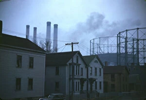 Chimneys Collection: Near the waterfront, New Bedford, Mass. 1941. Creator: Jack Delano