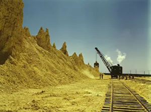 Machine Collection: Nearly exhausted sulphur vat from which railroad... Freeport Sulphur Co, Hoskins Mound, Texas