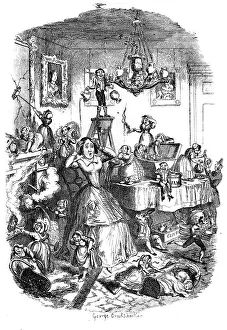 Nearly worried to death by the Greatest Plague of Life, c1840s. Artist: George Cruikshank