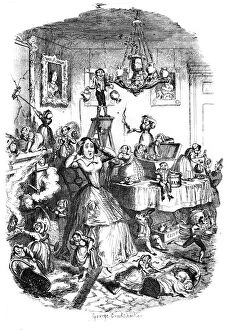 Domestic Help Gallery: Nearly worried to death by the Greatest Plague of Life, c1840s.Artist: George Cruikshank