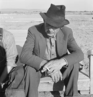Former Nebraska farmer, now a migrant farm worker, Klamath County, Oregon, 1939. Creator: Dorothea Lange