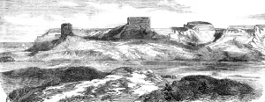 Arid Prints: The Nebraska and Kansas Territory: Ancient Bluff Ruins, Nebraska, 1856. Creator: Unknown