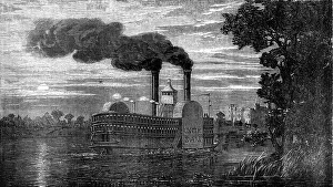 River Mississippi Prints: The Nebraska and Kansas Territory: Steamer passing Baton Rouge