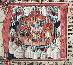 Babylonia Prints: Nebuchadnezzar besieges Jerusalem, c1405-c1415. Creator: Unknown