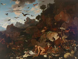 Daniel Collection: Nebuchadnezzars madness, c. 1680. Creator: Ruthart, Carl Borromä